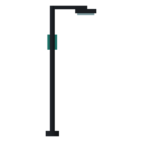 Aurora Street Lamp, Looking north. East is to the right.