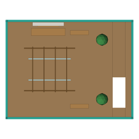 Aurora Tower Sky Terrace, Looking down. North is up the page.