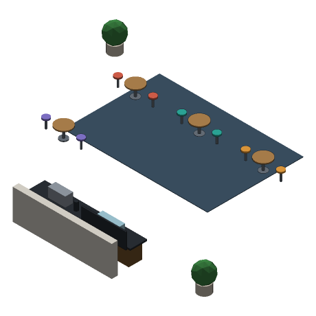 Halcyon Coffee Fit Out, seen from above and to one side