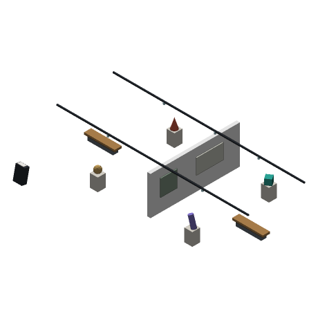 Aurora Gallery Fit Out, seen from above and to one side