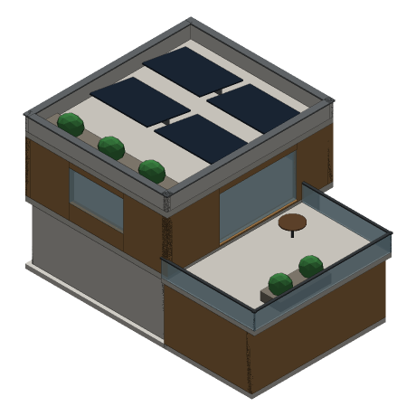 Quarter Courtyard House, seen from above and to one side