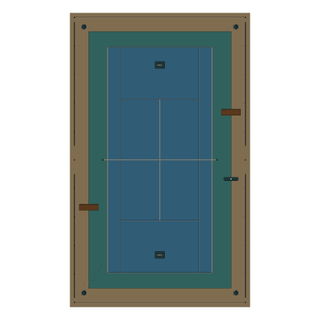 The Continuum — Tennis & Rally Club, Looking down. North is up the page.