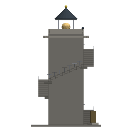 The Answering Light, Looking east. South is to the right.