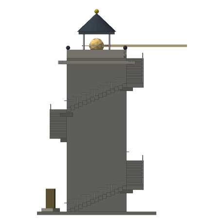 The Answering Light, Looking north. East is to the right.