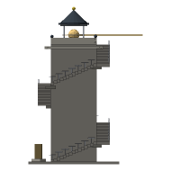 The Answering Light, Looking north. East is to the right.