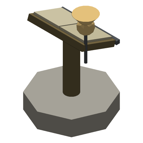 Lantern Reach — The Keeper's Desk, seen from above and to one side