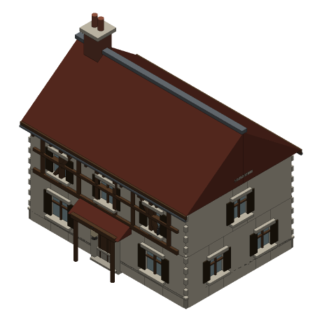 Coldharbour — The Halfway Bell, drawn from above and to one side