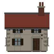 Coldharbour — Cottage, north side, Looking north. East is to the right.
