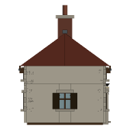 Coldharbour — Cottage, north side, Looking east. South is to the right.