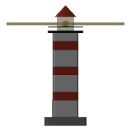 Shore Lighthouse, Looking west. North is to the right.